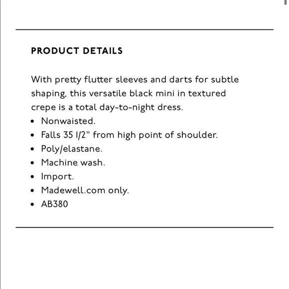 Madewell crepe flutter-sleeve mini dress - Picture 4 of 6